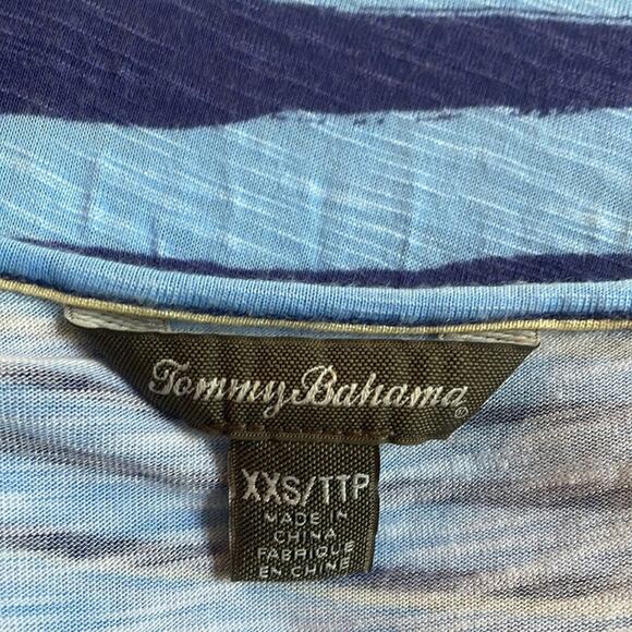 Tommy Bahama Blue Yellow 100% Rayon Maxi Dress Tropical Cap Sleeve V Neck - Picture 6 of 6